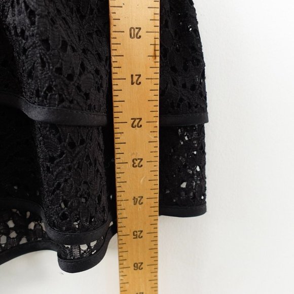 Black Lace Skirt Size Large Mini Trumpet Fitted Layered Overlay‎ Mermaid CANADA - Picture 5 of 11